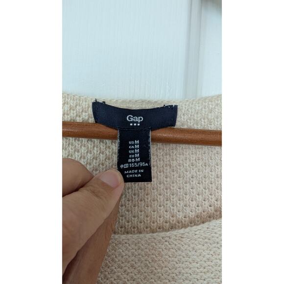 Gap Factory Cream Boat Neck Lightweight Textured Knit Sweater - Picture 3 of 6